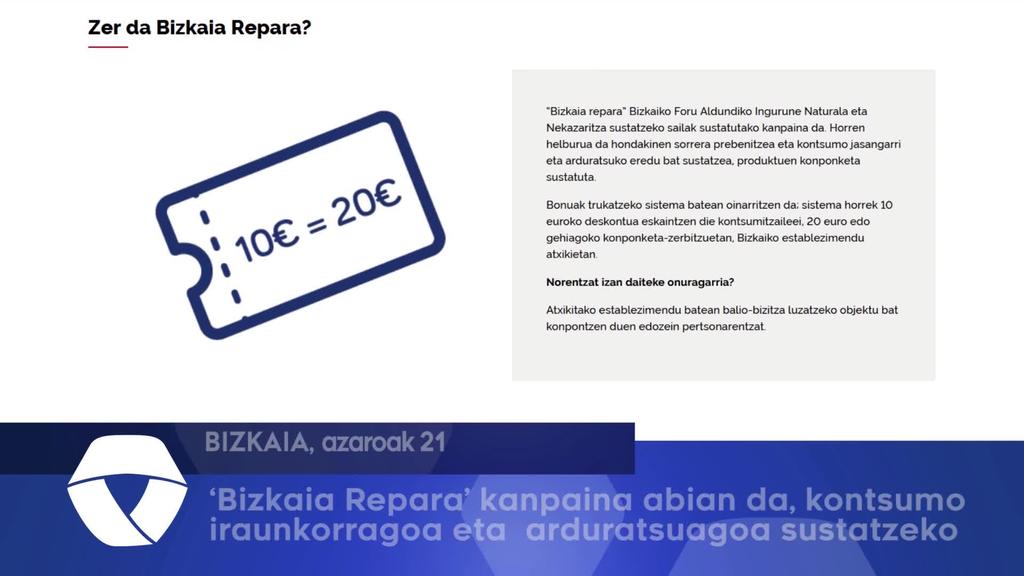 Bizkaiko Foru Aldundiak Bizkaia Repara kanpaina abiarazi du kontsumo jasangarriagoa sustatzeko
