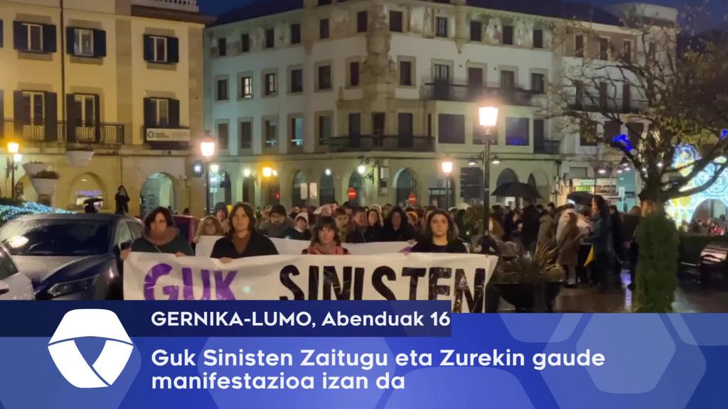 Guk Sinisten Zaitugu manifestazioak jendetza batu du Gernika-Lumon