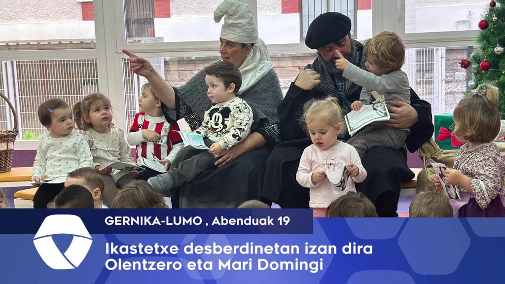 Mari Domingi eta Olentzero ikastetxe desberdinetan izan dira