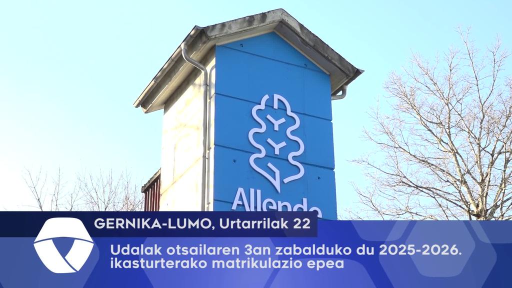 Udalak otsailaren 3an zabalduko du 2025-2026. ikasturterako matrikulazio epea