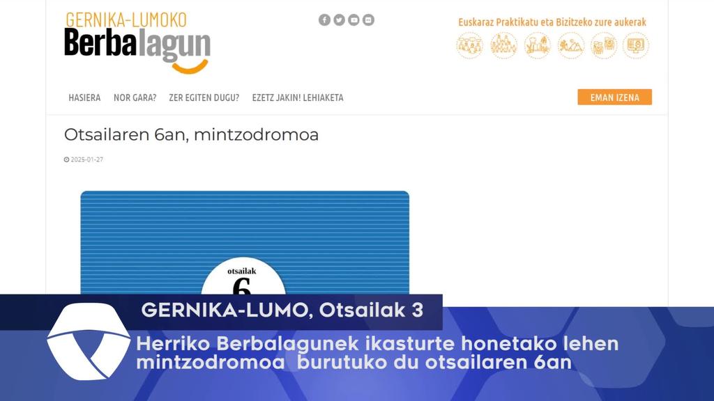 Herriko Berbalagunek ikasturte honetako lehen mintzodromoa burutuko du otsailaren 6an