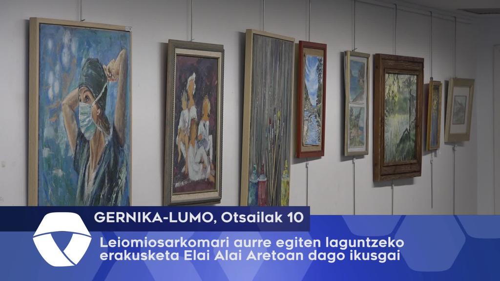 Leiomiosarkomari aurre egiten laguntzeko erakusketa Elai Alai Aretoan dago ikusgai