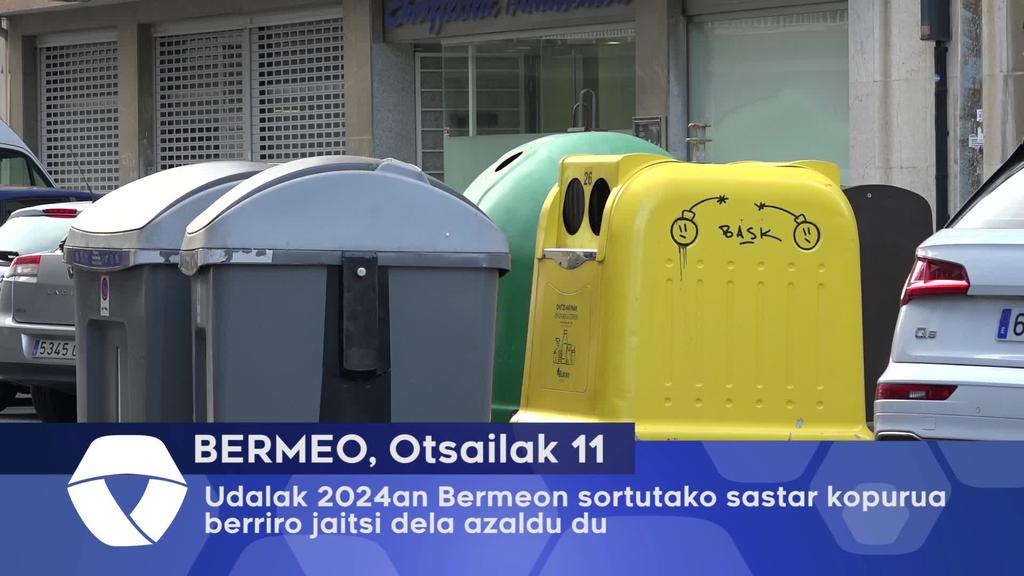 Udalak 2024an Bermeon sortutako sastar kopurua berriro jaitsi dela azaldu du