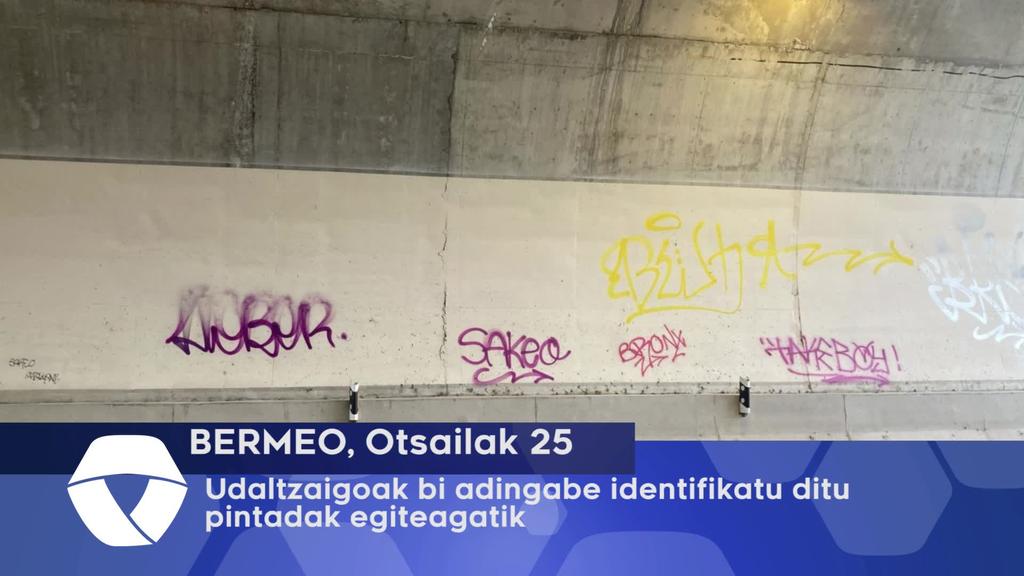 Udaltzaingoak bi adingabe identifikatu ditu pintadak egiteagatik eta beste bat hiri-altzariak hondatzeagatik