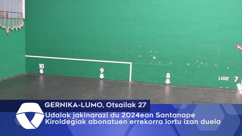 Udalak jakinarazi du 2024ean Santanape Kirolegiak abonatuen errekorra lortu izan duela
