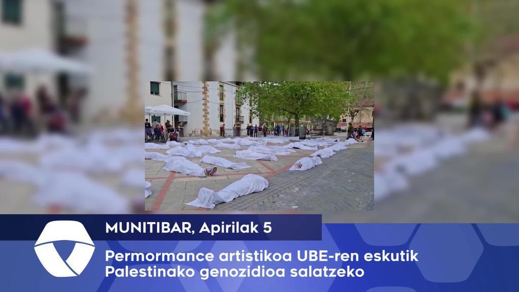 Palestinako genozidioa salatzeko performance artistikoa UBE-ren eskutik