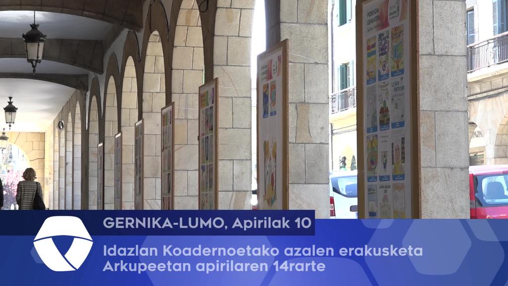 Idazlan Koadernoen azalak ikusgai Arkupeetan