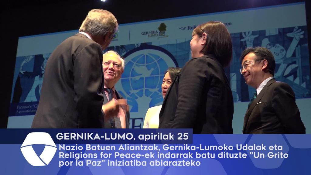 Nazio Batuen Aliantzak, Gernika-Lumoko Udalak eta Religions for Peace-ek indarrak batu dituzte Un Grito Por La Paz iniziatiba abiarazteko