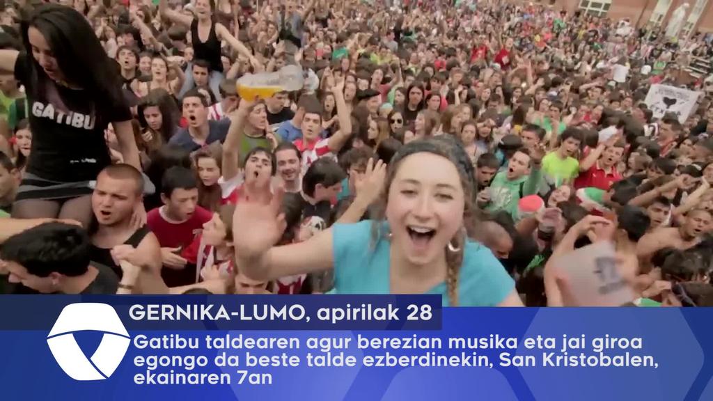 Gatibu taldearen agur berezian musika eta jai giroa egongo da beste talde ezberdinekin, San Kristobalen, ekainaren 7an