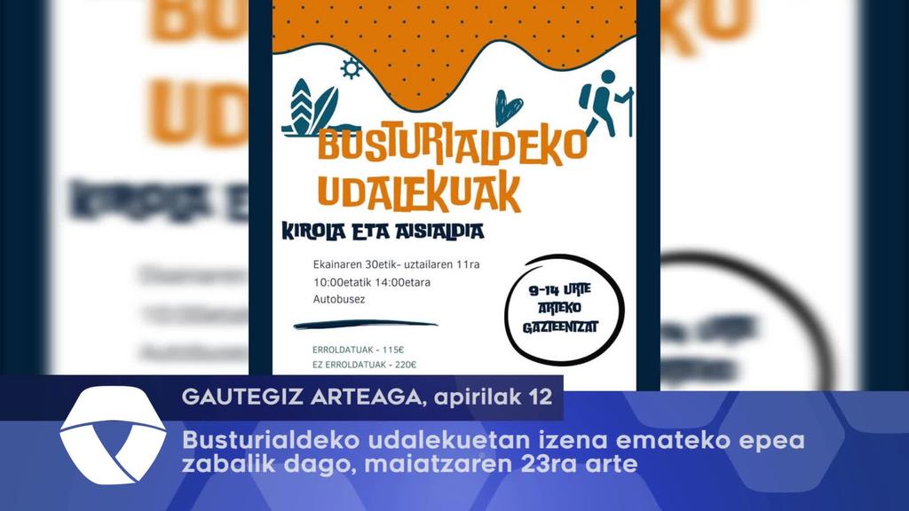 Busturialdeko udalekuetan izena emateko epea zabalik dago, maiatzaren 23ra arte