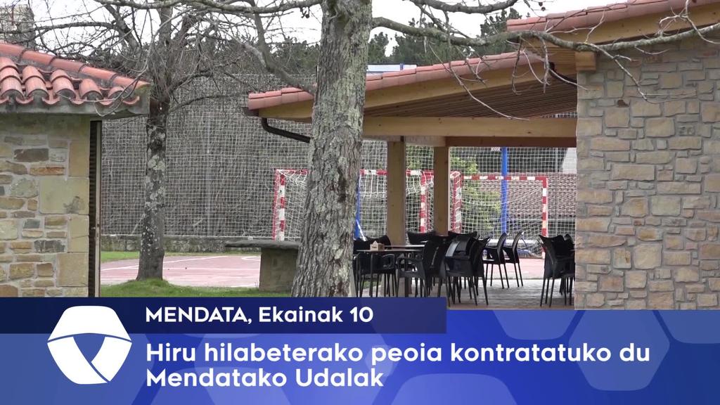 Hiru hilabeterako peoia kontratatuko du Mendatako Udalak