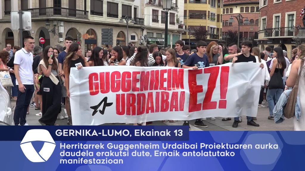 Herritarrek Guggenheim Urdaibai proiektauren aurka daudela erakutsi dute , Ernaik antolatutako manifestazioan