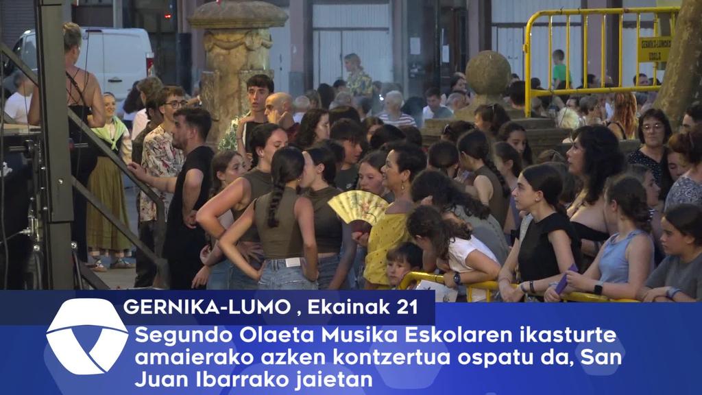 Segundo Olaeta Musika Eskolaren ikasturte amaierako azken kontzertua ospatu da, San Juan Ibarrako jaietan