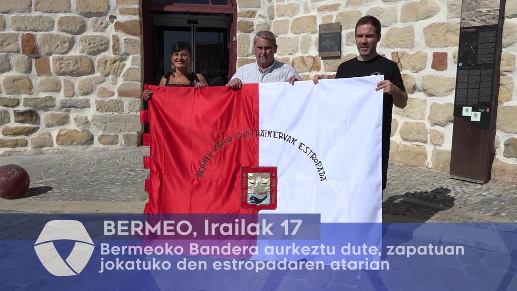 Bermeoko Bandera aurkeztu dute, zapatuan jokatuko den estropadaren atarian
